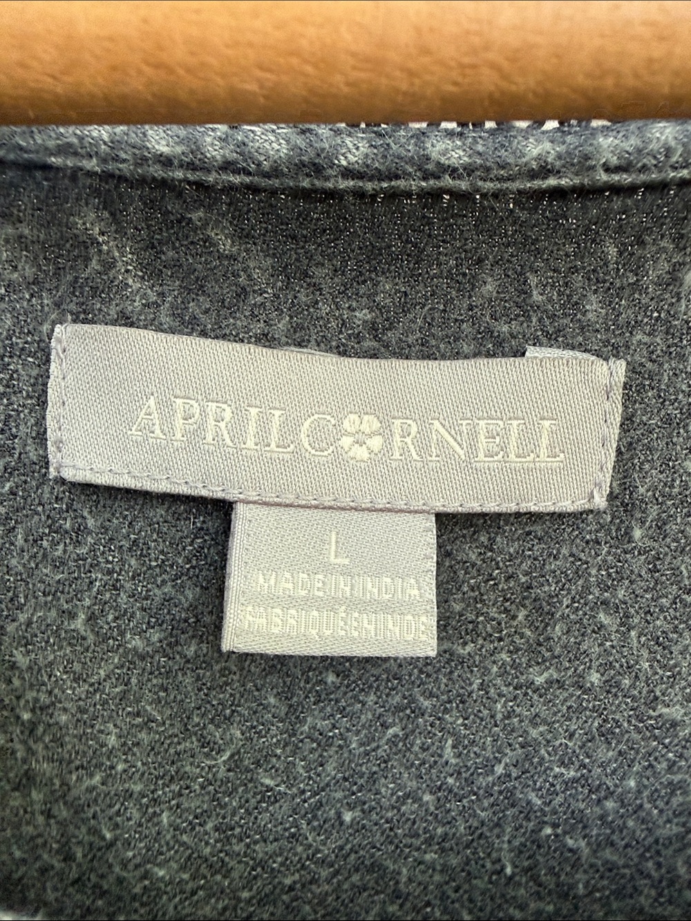 April Cornell Brianna Maxi Dress Charcoal Acid Washed w Hand Embroidery Modest - Picture 7 of 7